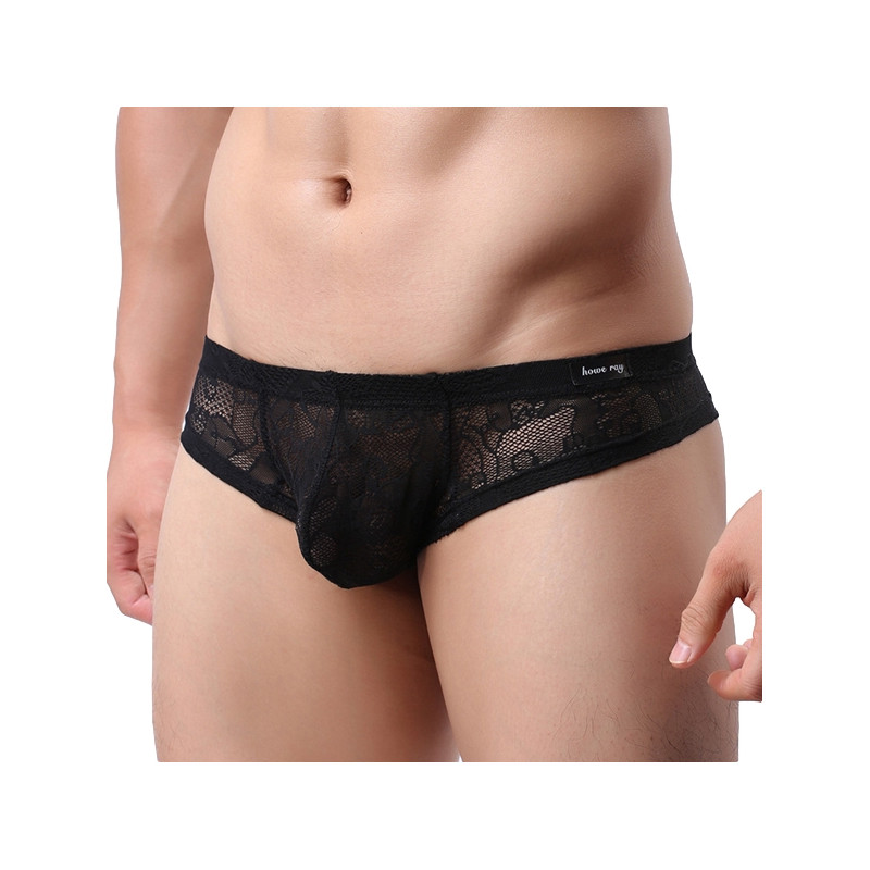 MenSexyWear String en dentelle VERY LOW Noir